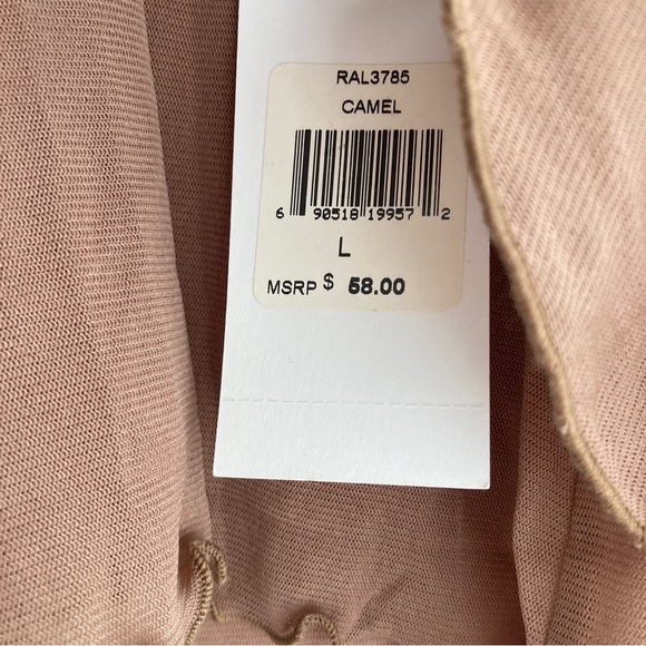 2for$38 Xoxo jeans women’s sheer mesh lace brown long sleeve top size Large - Picture 5 of 7